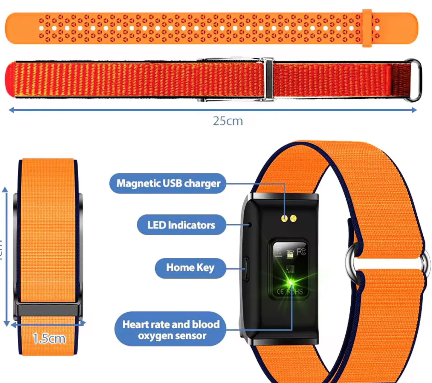 Fitness tracker 2025 smart bracelet